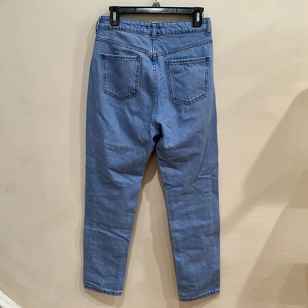 Nasty gal Womens Two Tone Mom Jeans medium and light wash blue jeans Size 6 - Picture 4 of 5